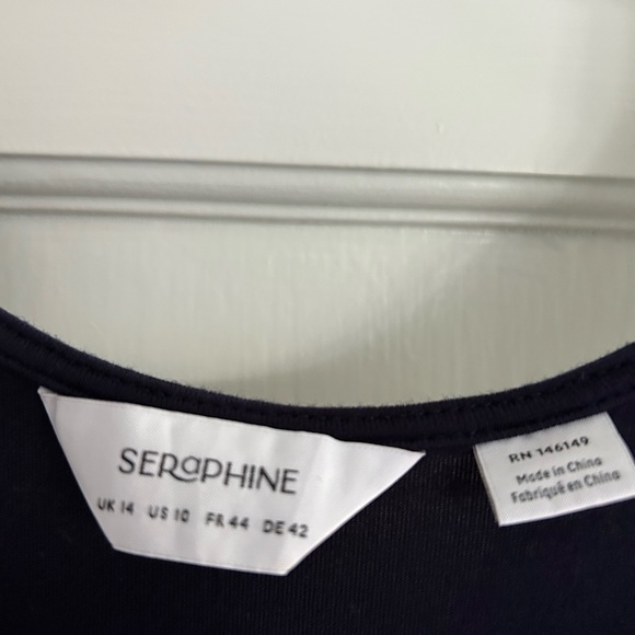 Seraphine Navy Maternity/ Nursing Jersey Maxi Dress - Picture 4 of 5